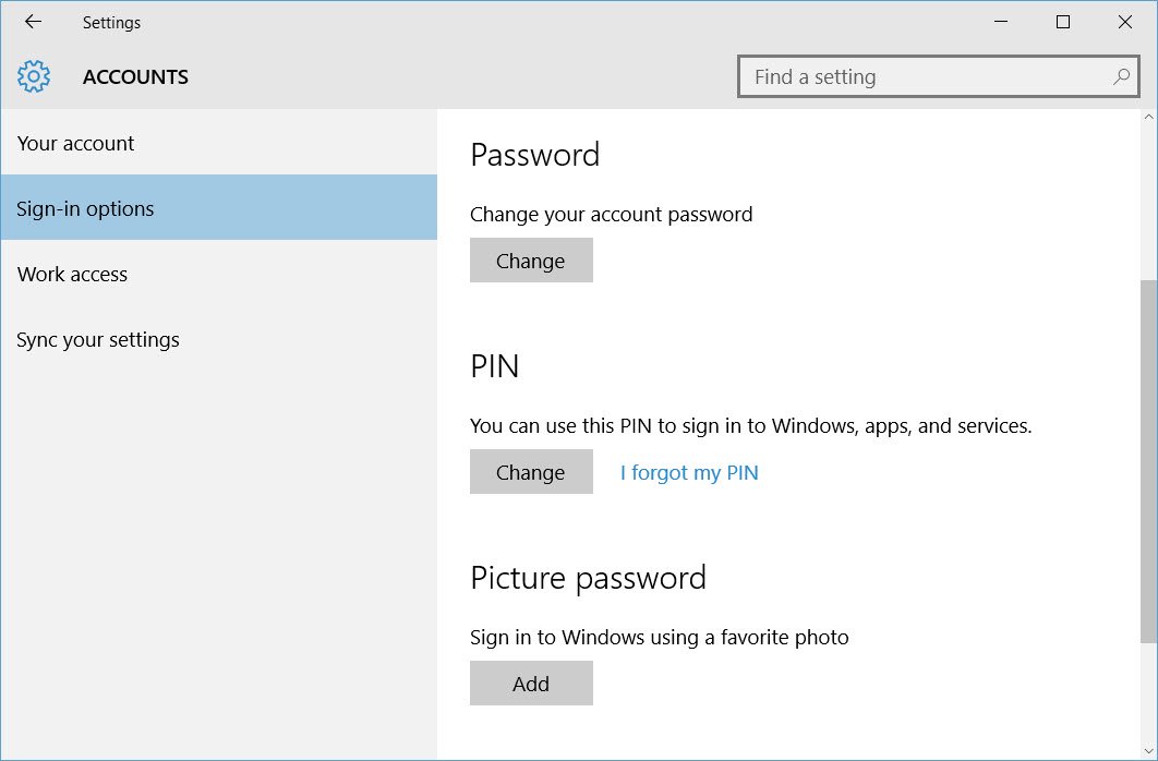 Windows PIN Sing-in